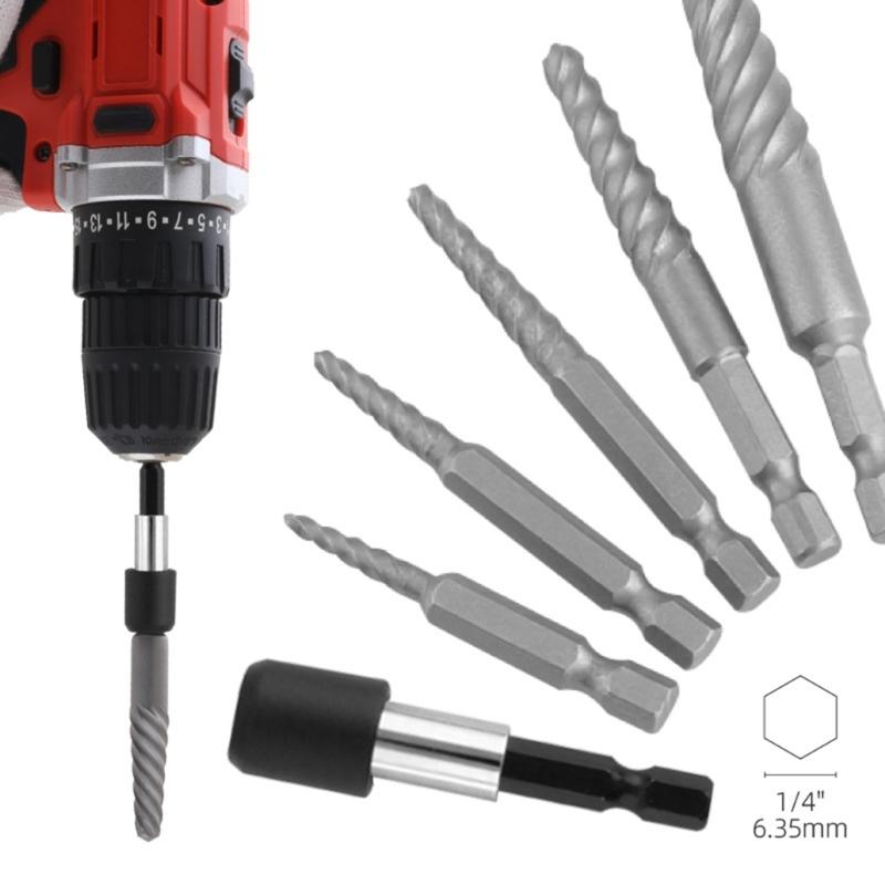 Professional 11Pcs Damaged Screw Extractor Kit Carbon Steel Drill Bit Set Rusted Bolt Removal Tool With Hexagonal Shank Design