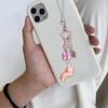 Beaded Clovers Leaf Mobile Charm Youth Trendy Phone Decors Charm Cartoon Acrylic Keychain Lucky Bag Hanging Decoration