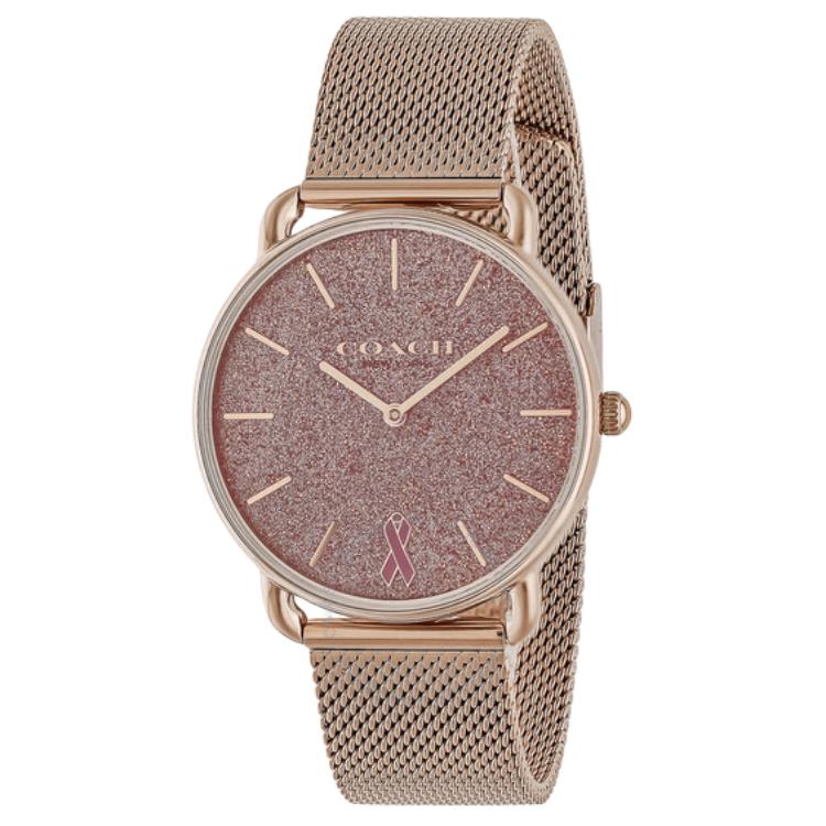 Coach Quartz Watch Stainless Steel Band 36Mm Pink Dial 30M Water Resistant Women watches 14504212 Pink Watch Dial
