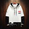 Men  Splicing Button Pullover Long Sleeve Hooded Sweatshirt Tops Blouse