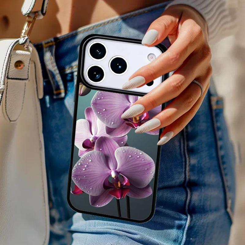 Orchid Flowers Colorful Phone Case For iPhone 17 Air 14 15 13 12 Max Cover For Apple 16e 11 Pro Max Plus Coque