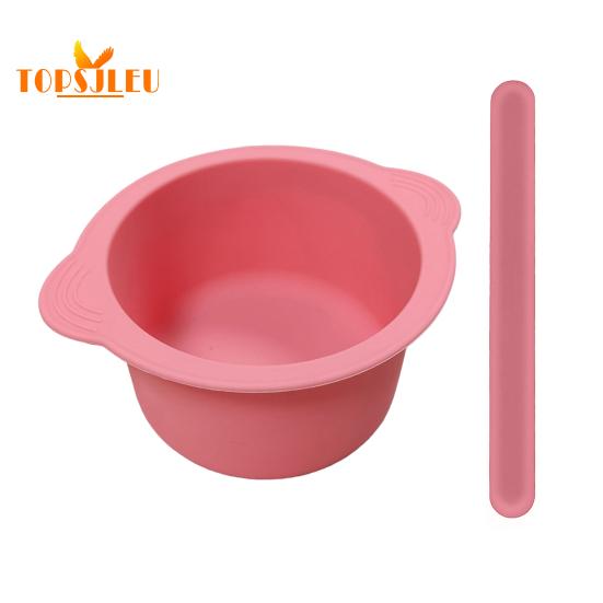 

1 набір набору силіконових мисок для воску об’ємом 400 мл – горщик для видалення волосся з антипригарним покриттям, що легко очищається, із паличками-лопатками, миска для масок рожевий
