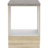 Meuble bas pour four encastrable avec plan de travail - Décor chêne sonoma - L 60 x P 51,6 x H 85 cm - LASSEN
