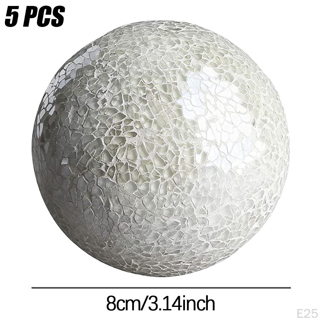 -Ball Balls Set Centerpieces Bowls 8cm Glass for Coffee Table Decor