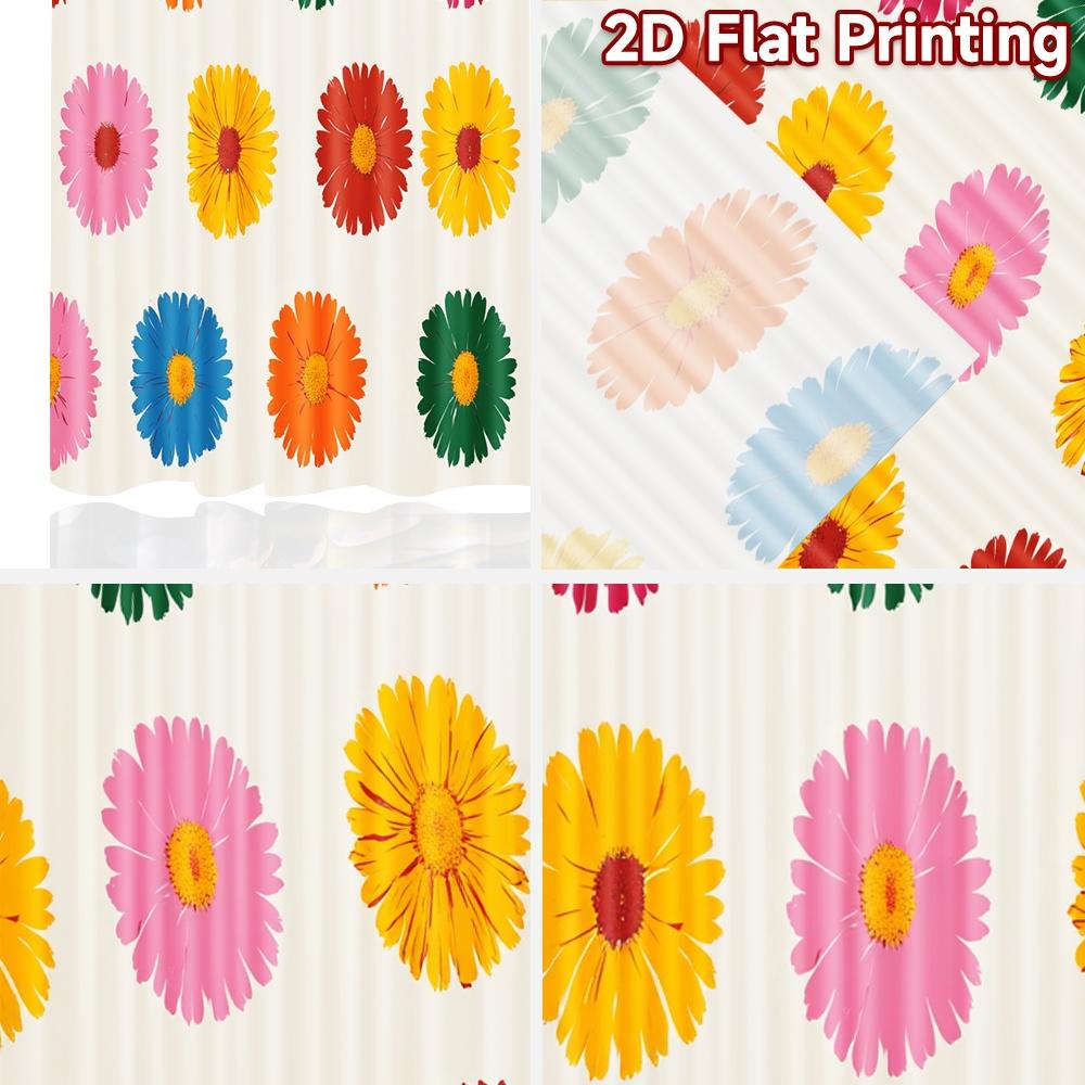 2D FLAT PRINTING 2pcs Curtains (Without Rod) Flower Pattern Celebration Women is Day Festival Creative Curtains Polyester