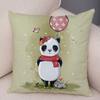 Home Decoration Colorful Cartoon Panda Bear Kids Sofa Car Pillow Cover Cute Animal Cushion Cover funda de almohada