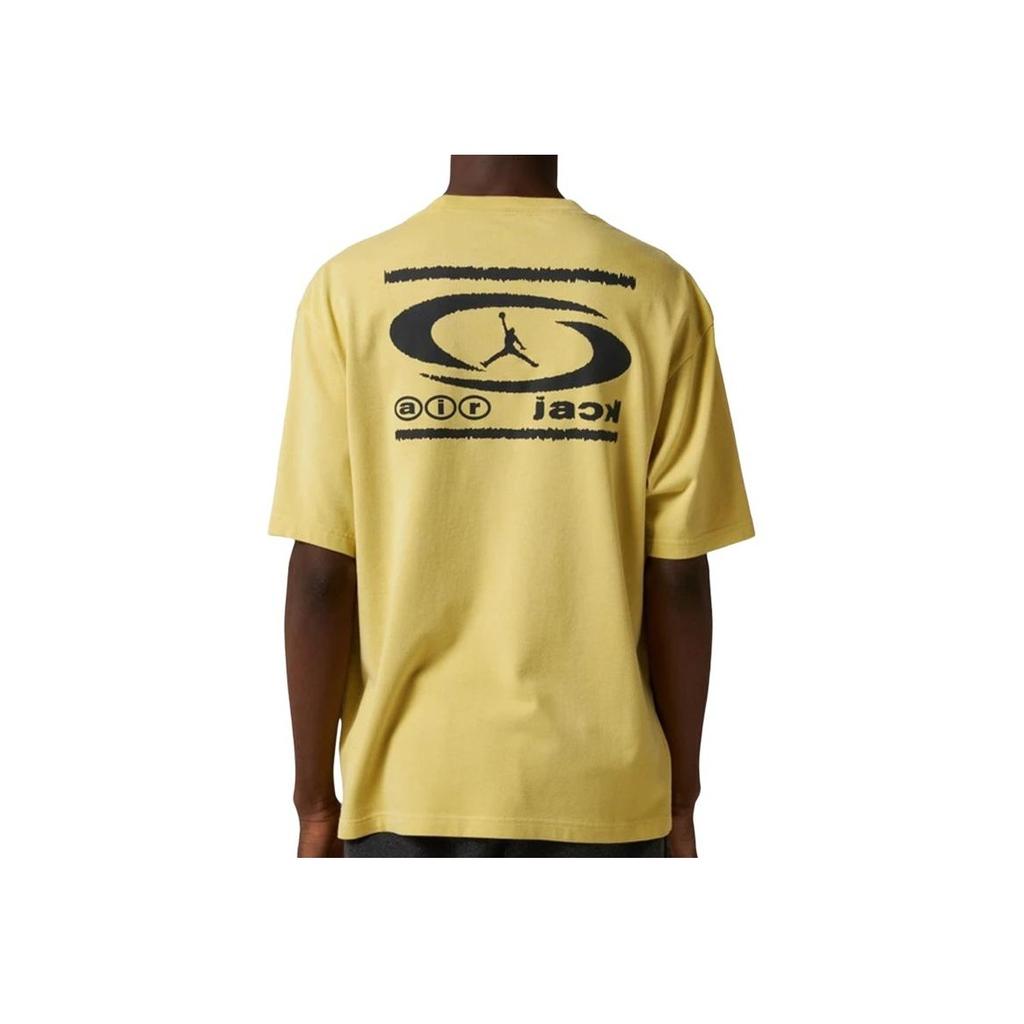 Jordan X Travis Scott Collaboration Heavyweight Crew Neck Short Sleeve T-Shirt Men Tops Celery-Green DZ5515-308