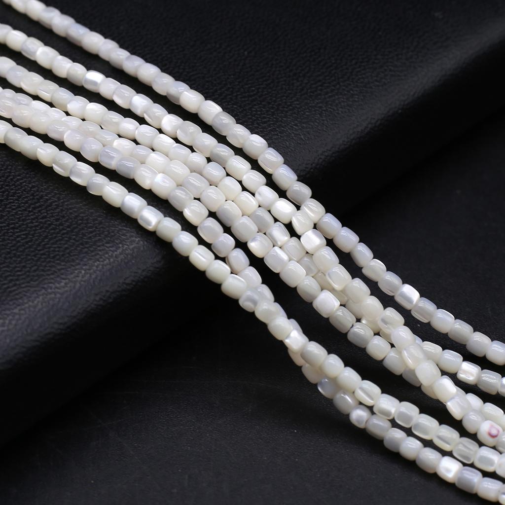 1Strand Natural Freshwater Shell Beads 3.5×3.5mm,Square Coloured Shell Loose Spacer Beads for Jewelry Making DIY Bracelet Accessories Beading 38cm