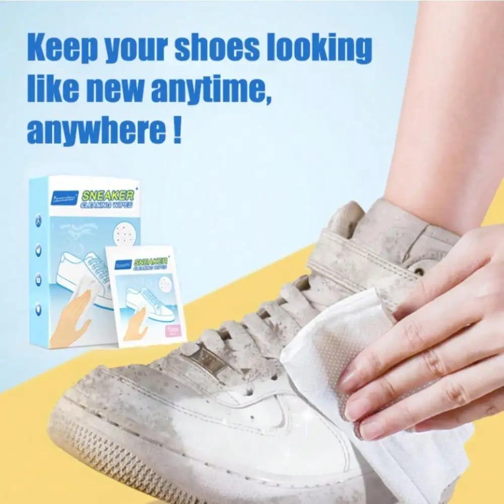 disposable shoe shine wipes, cleaning sneakers, sports shoes, little white leather shoes, wet wipes.