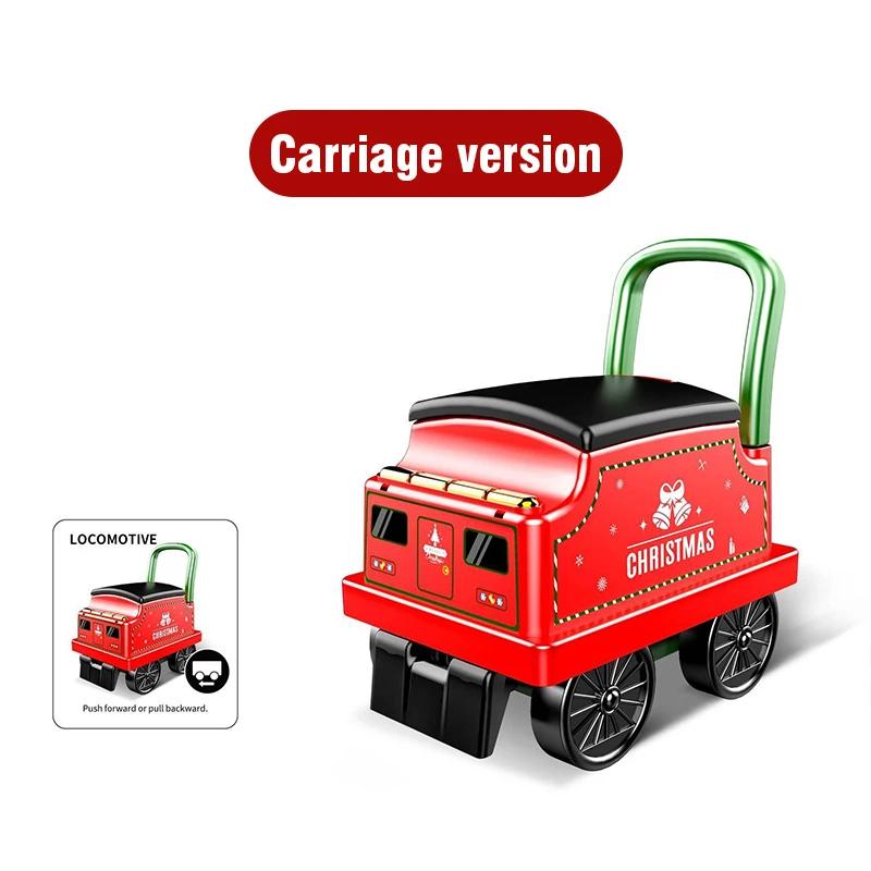 

Ride-On Train with Track Little Ones Toy Train with Lights Sounds and Storage Seat Riding Fun Play Toysets for Kids Christmas Season Gifts