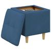 Storage Ottoman with Cushion Blue 40 x 40 x 45 cm Fabric