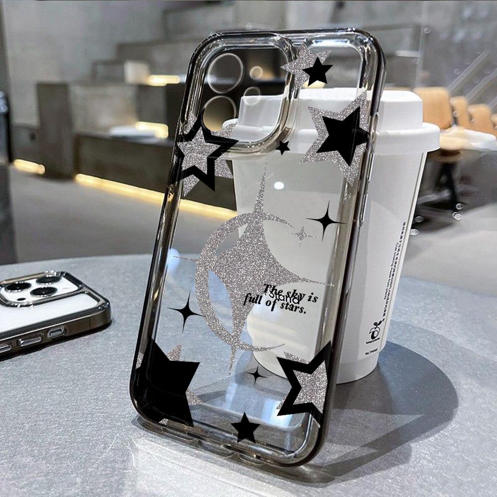 Ice Coffee Phone Case For iPhone 15 Pro Max Case iPhone 13 14 11 12 Pro Max XR XS X 7 8 Plus SE Shockproof Lable Y2k Star Cover