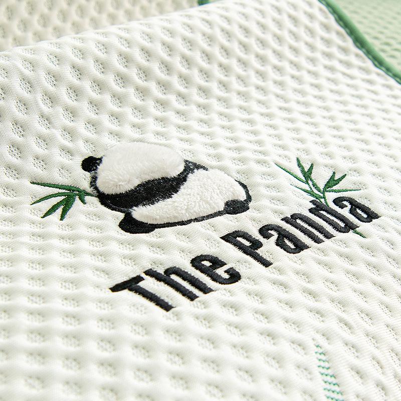 Simple Embroidered Panda Ice Silk Sofa Cushion Summer Cool Bean Seat Cushion Non-Slip Sofa Cover Towel Genuine Leather Sofa
