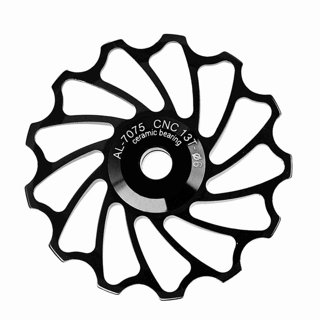1 Pair Ceramic Bearing Rear Pulley Wheel Bike Roller (11T, Black)