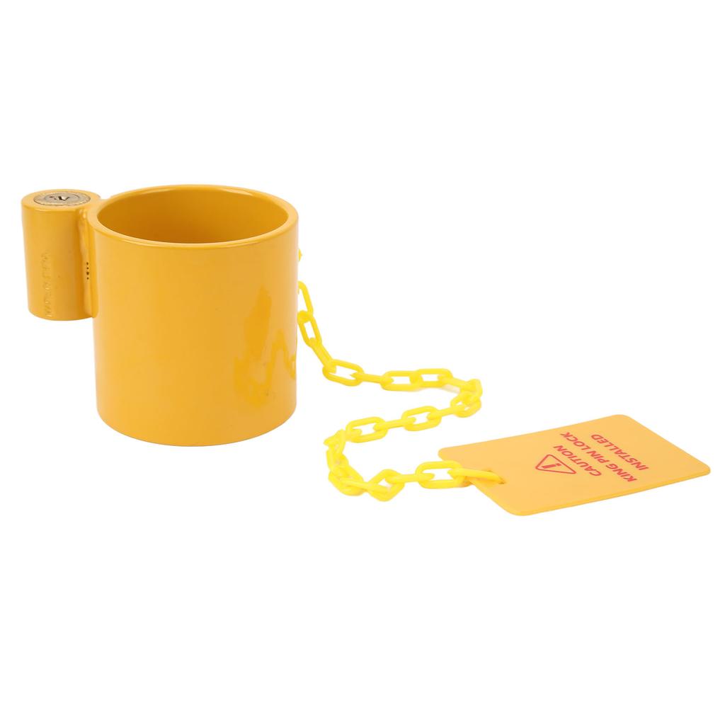 5th Wheel King Pin Lock Anti Rust Heavy Duty Steel Trailer King Pin Lock with Yellow Caution Tag For Motorhomes