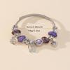 Handmade Beaded Bracelet With Crystal Beads Alloy Leaf Butterfly Pendant And Sparkling Rhinestone Charm