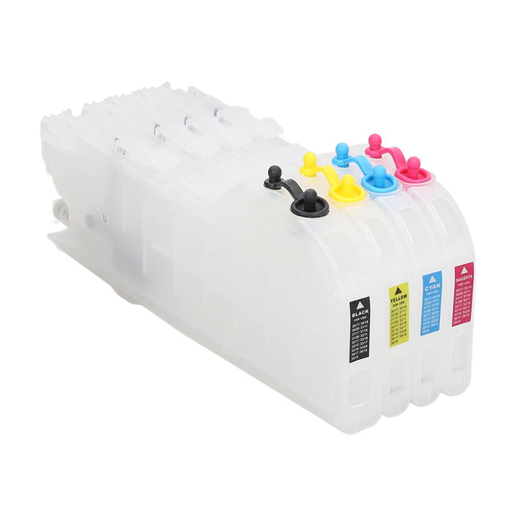 Conjunto de 4 Cartuchos de Tinta Alongados para Recarga para Impressora Jato de Tinta Substituição Magenta Azul Amarelo Preto LC3029