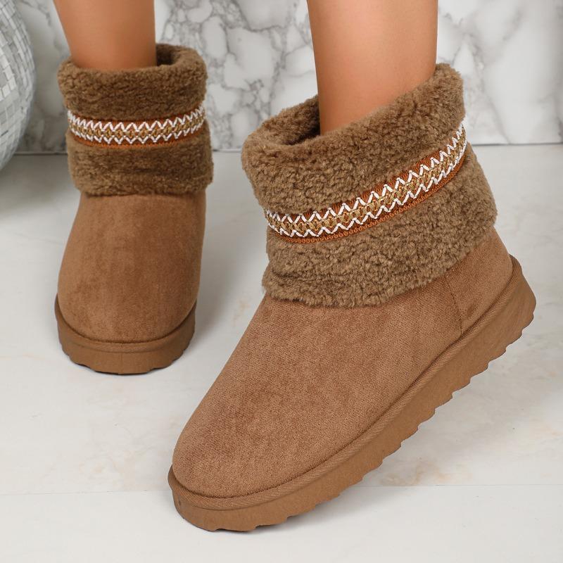 Fashion Women's Snow Boots 2024 Winter Women's Comfortable Thick Sole Shoes Suede Warm Casual Fashion Snow Boots Zapatos Mujer