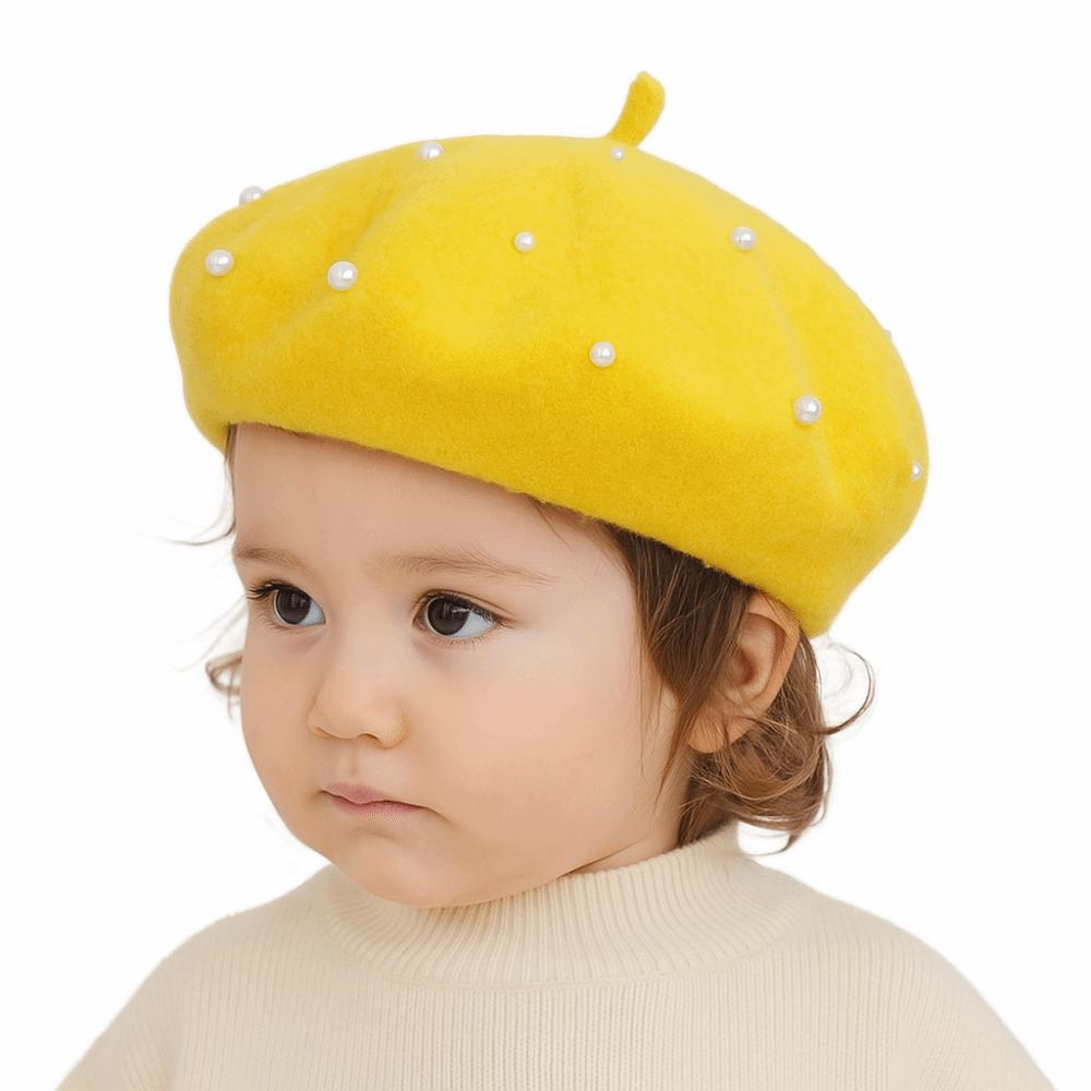 Woolen Children's Beret Solid Color Painter Hat Sweet Baby Wool Hat  Baby