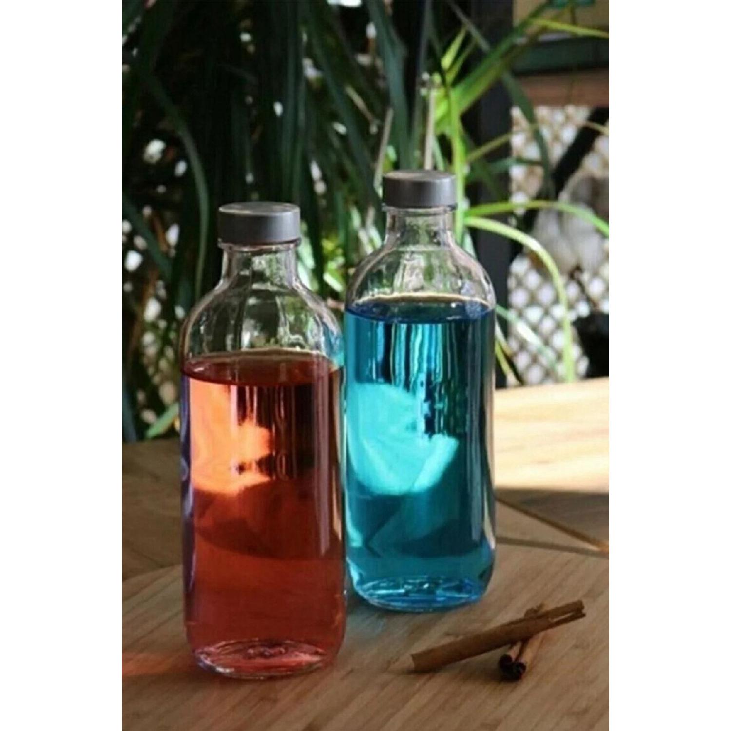 

80355 conic 2-piece Glass Carafe Jug With Lid Milk Soft Drink Water Bottle Set 570 Cc