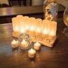 12 Candles Led Rechargeable Candle Electric Led Flame Flashing With Charging Station Decoration