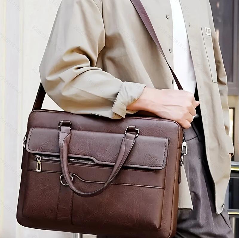 Men's Crossbody Multi-Functional Laptop Briefcase - Large Capacity Handbag