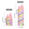 Leeseph Silicone Collapsible Water Bottles Lightweight Foldable Athletic Cups with Carabiner Leak Proof for Outdoor Activity Travel 500ml
