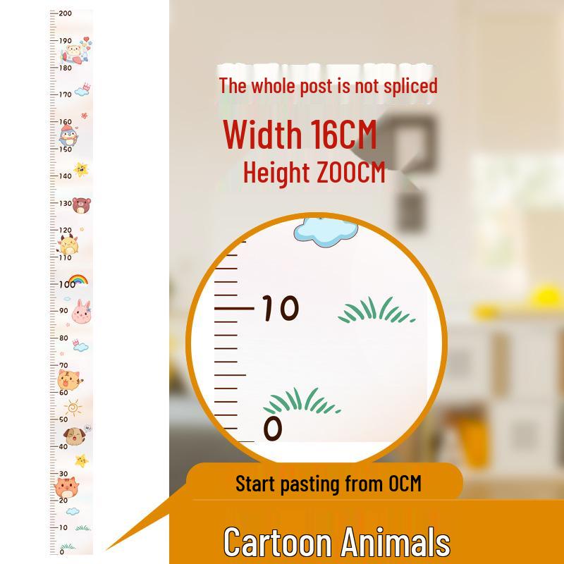 Removable Waterproof Cartoon Height Wall Sticker for Kids' Room