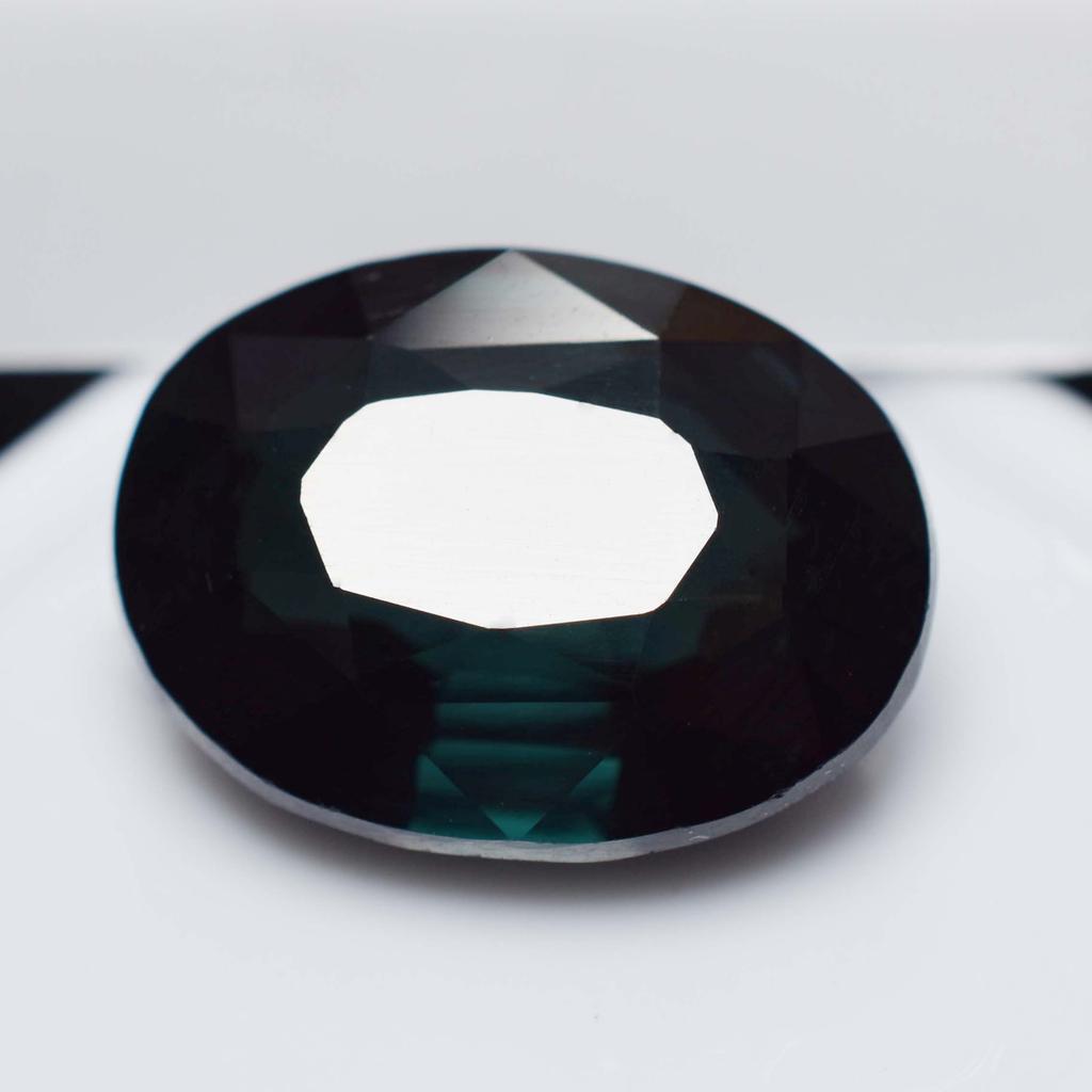 Natural Dark Green Sapphire Oval Cut 10.54 Ct Loose Gemstone CERTIFIED an-338-k