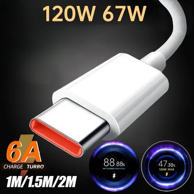 Cabo Carregador Turbo Para Xiaomi 33w Fonte de Carregamento Rápido 6A Cabo USB C Para POCO X5 X3 Pro F3 M3 Redmi Note 9 10 11 12 11s Telefone
