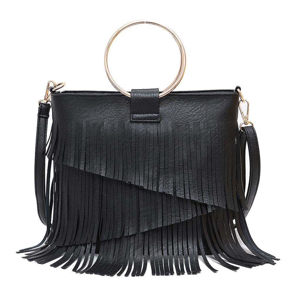 

Fashion Hoop handle women handbag Long Tassel female Shoulder Bags Design PU Leather female Messenger Bag Ladies totes Bolsa