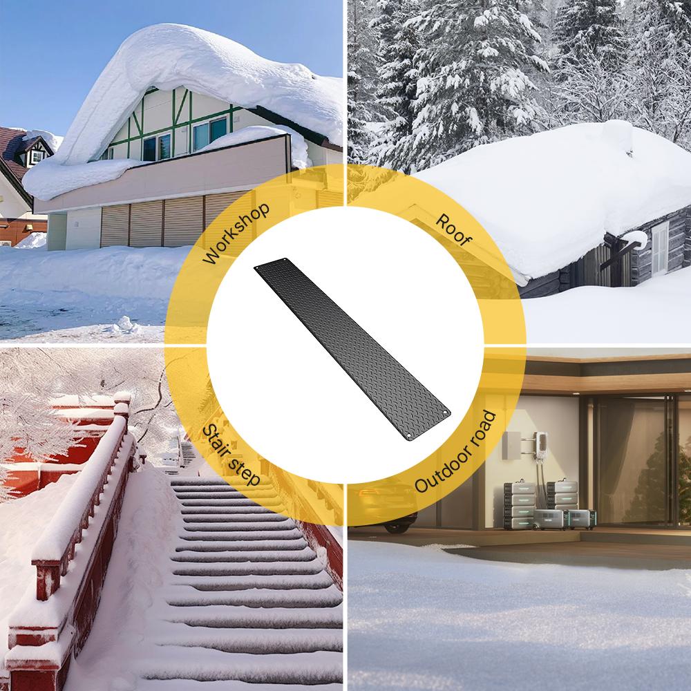 Connectable Snow Melting Mat 10x30in Anti-Slip Electric Heated Walkway Mat with Power Cord Fast