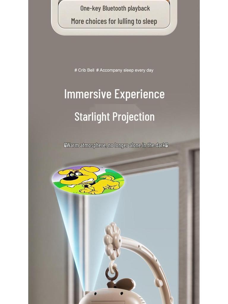 Musical Rotating Projection Crib Mobile for Newborns (0-3 Years)