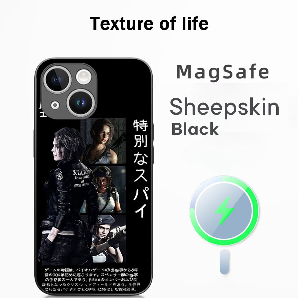 Ada wong X Leon hot game poster Phone Case For iPhone 17 16 15 14 13 12 Plus Pro Max  High-end Luxury Magsafe Sheepskin
