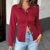 Vacation and Casual Style Lapel Striped Shirt Women's Clothing