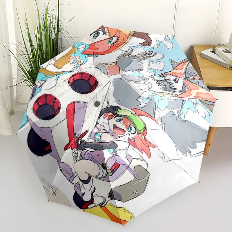 

1pc Rainbow Brite Outdoor Umbrella - Automatic Opening & Closing, Compact 3-Fold Design with 8-Bone Iron Frame - Perfect Gift for Fans, Travelers, Eve
