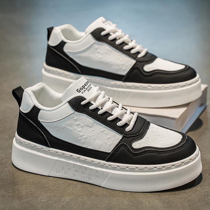 

Men s Summer Breathable White Sneakers - Versatile Thick-Soled Trendy Casual Shoes 41