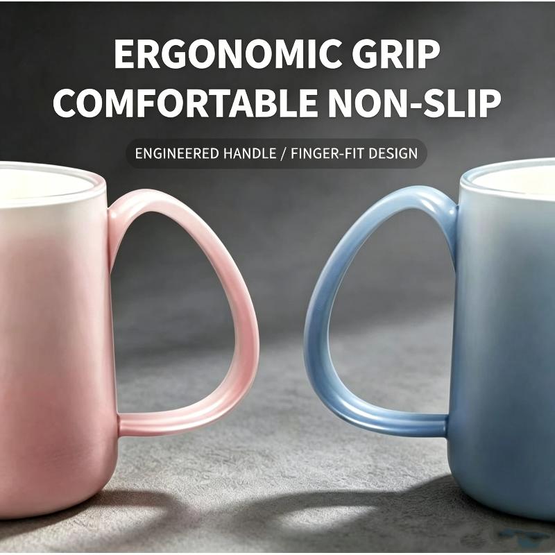 Mold Proof Plastic Mouthwash Cup Gradient Color Comfortable Handle For Home Bathroom Oral Hygiene Use