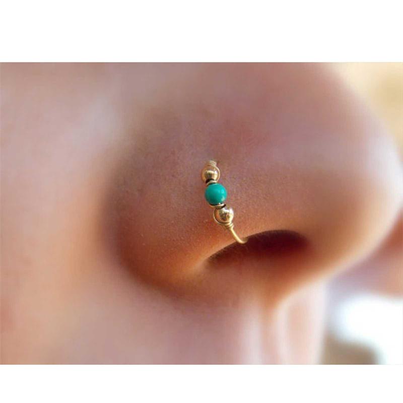 1 Stück Boho Fake Nasenring Knorpelpiercing Ohrring Tragus Faux Nasenpiercing Septum Ringe Rook Helix Schmuck