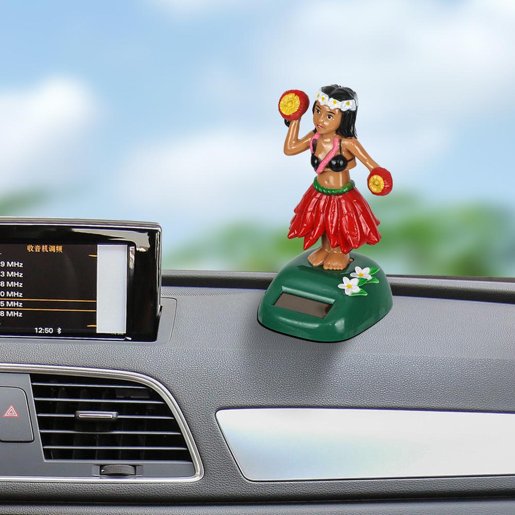Miniature Girl Home Decoration Car Creative Ornaments Solar Automatic Swing Dancing Doll Jewelry Ornaments Doll Figurines