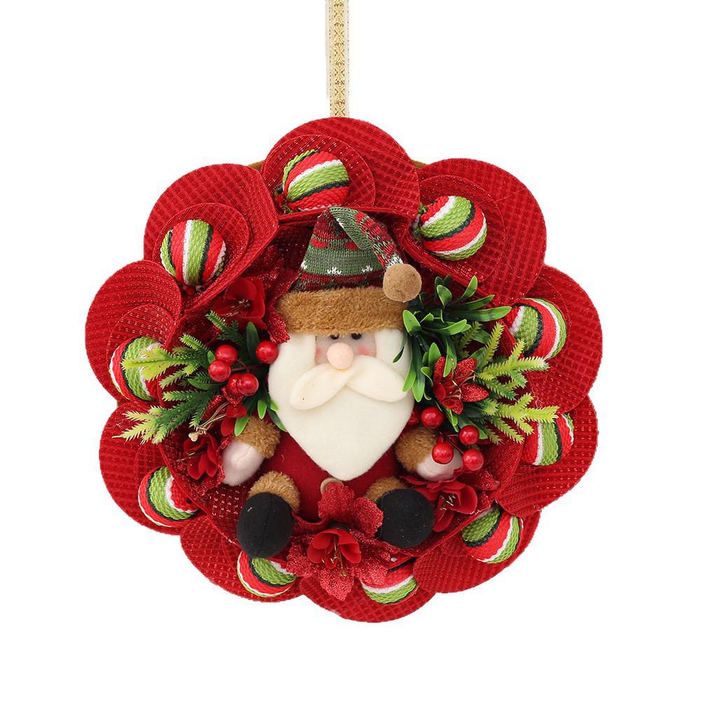 Cross-border Christmas Snowman Wreath Ornament: Creative Holiday Hanging Decoration