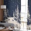Weihnachts- und Winter Rentier Schnee Landschaft Vorhänge für Wohnzimmer Schlafzimmer Heimdekoration Fenster Voile Tüll Vorhang Drapierungen