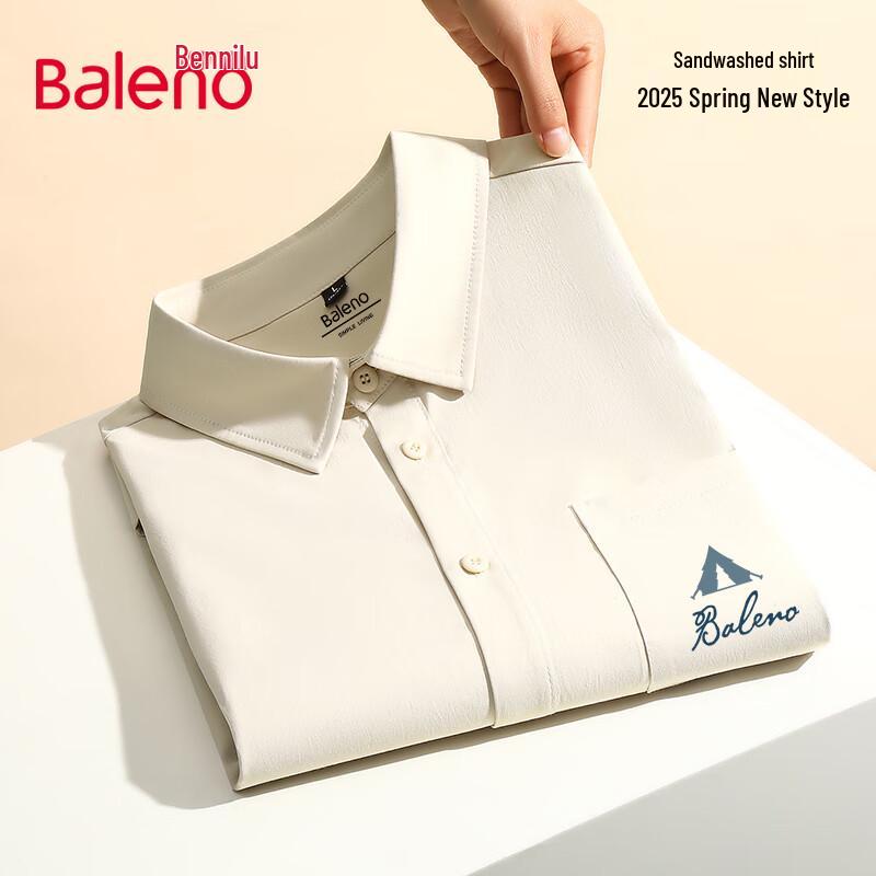 Baleno Men s Washed Long Sleeve Shirt M