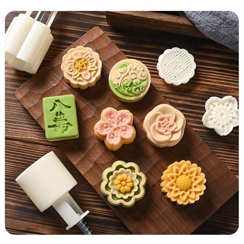 Çeşitli Mooncake Kalıp Sonbahar Ortası Festivali Mooncake Kalıp DIY El Basınç Fondan Süslemeleri Araçları Ay Kek Kalıbı