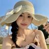 Women's Summer Outdoor Large Brim Sun Protection Fashionable Seaside Beach Sunshade Lace Straw Hat