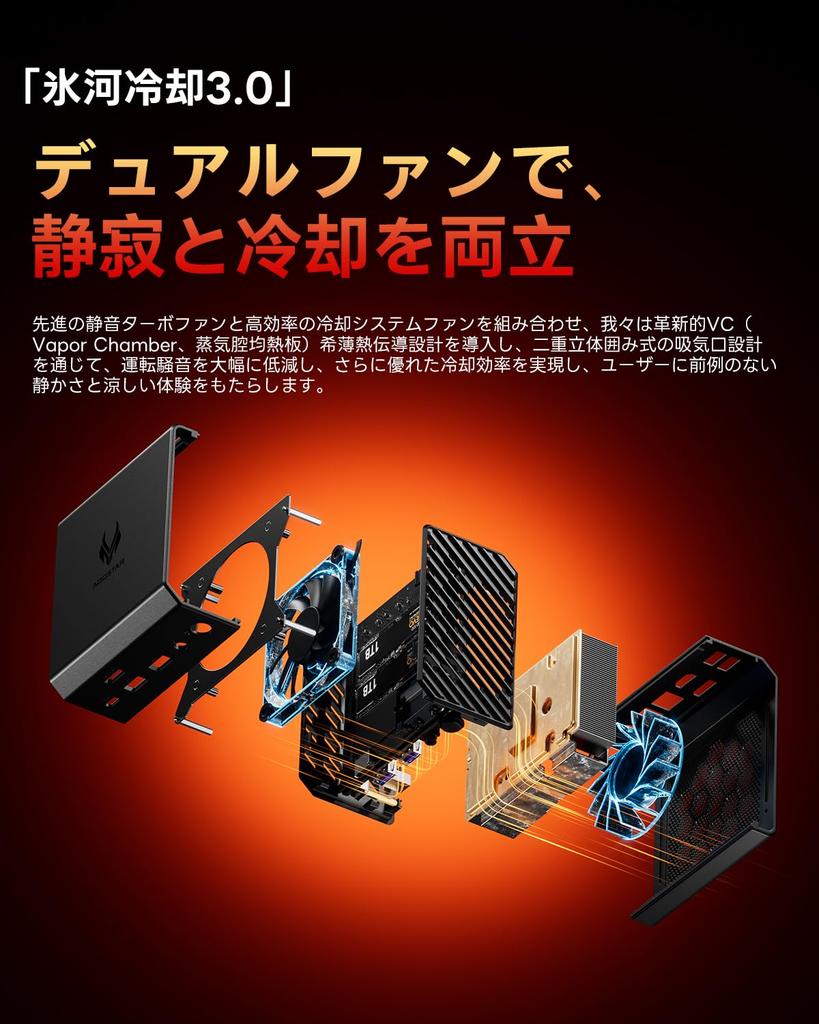 AOOSTAR Mini PC GT68 Ryzen7 Pro 6850H with Support for Three Oculink 40Gbps USB4 Stable and and Mini PC for and 8K Triple Display Desktop (4.7GHz)