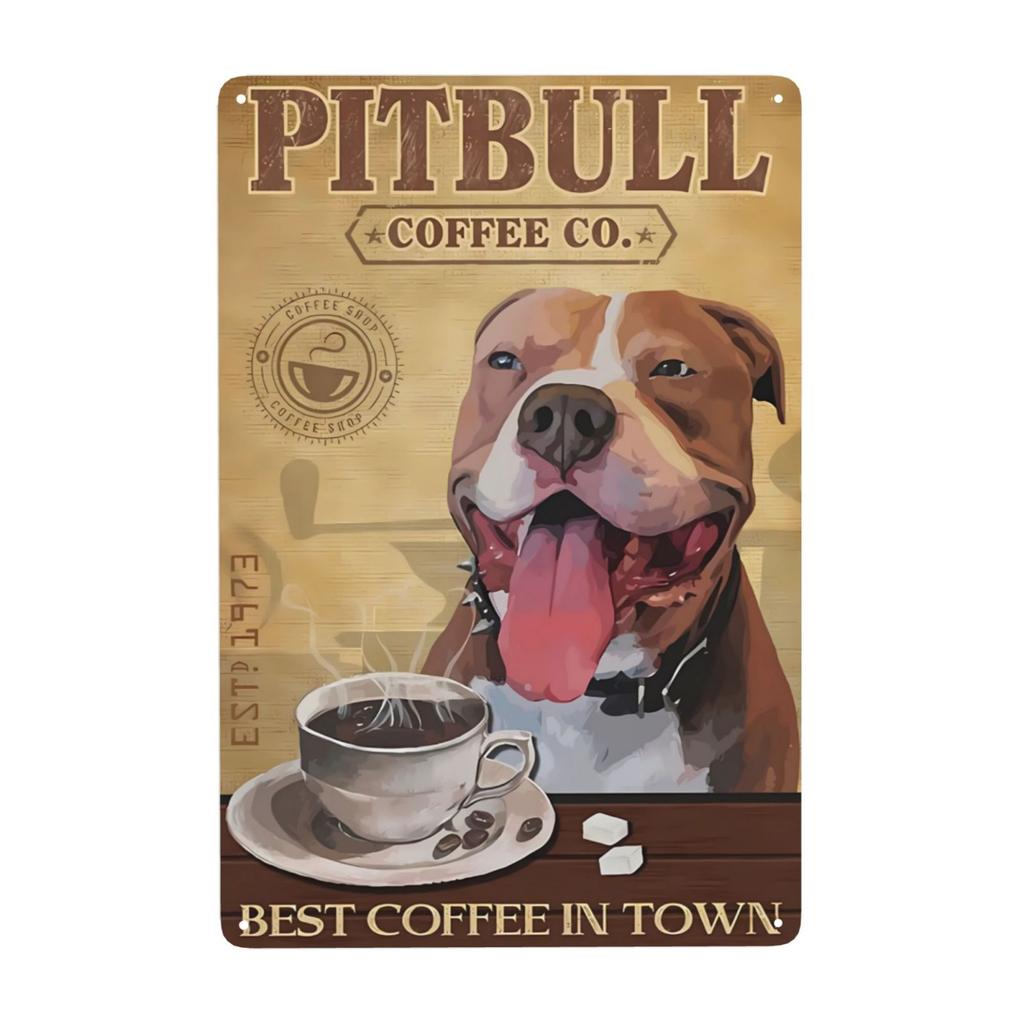 Mfoever  Coffee Metal Signs Bernese Mountain Dog Coffee Co Awaken The Senses Signs Vintage Signs for Home Cafe Kitchen X Inch