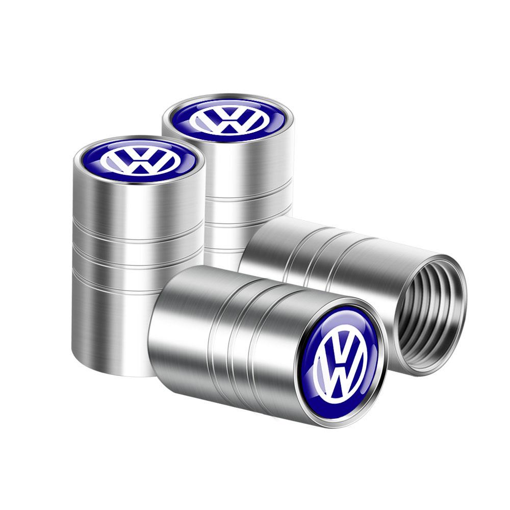 For Volkswagen A1 4pcs Car Tire Valve caps Metal Cap Case Decor Dustproof Accessories For Volkswagen Caddy Scirocco CC Golf MK7 Beetle GTI R Line