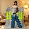 Music E-Emilia.M-Mernes Throw High-Density Short Plush Blanket Soft Skin-Friendly for Sofa Nap Air-Conditioned Room
