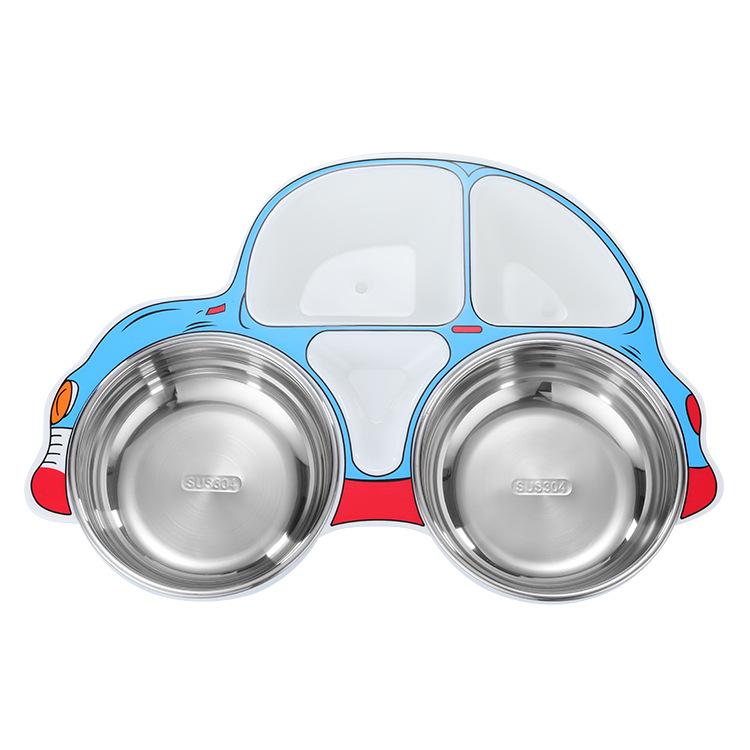 Children Airplane Dinner Plate 304 Stainless Steel Spoon Fruit Salad Plate Reusable Divided Dinner Plates For Kitchen Tableware